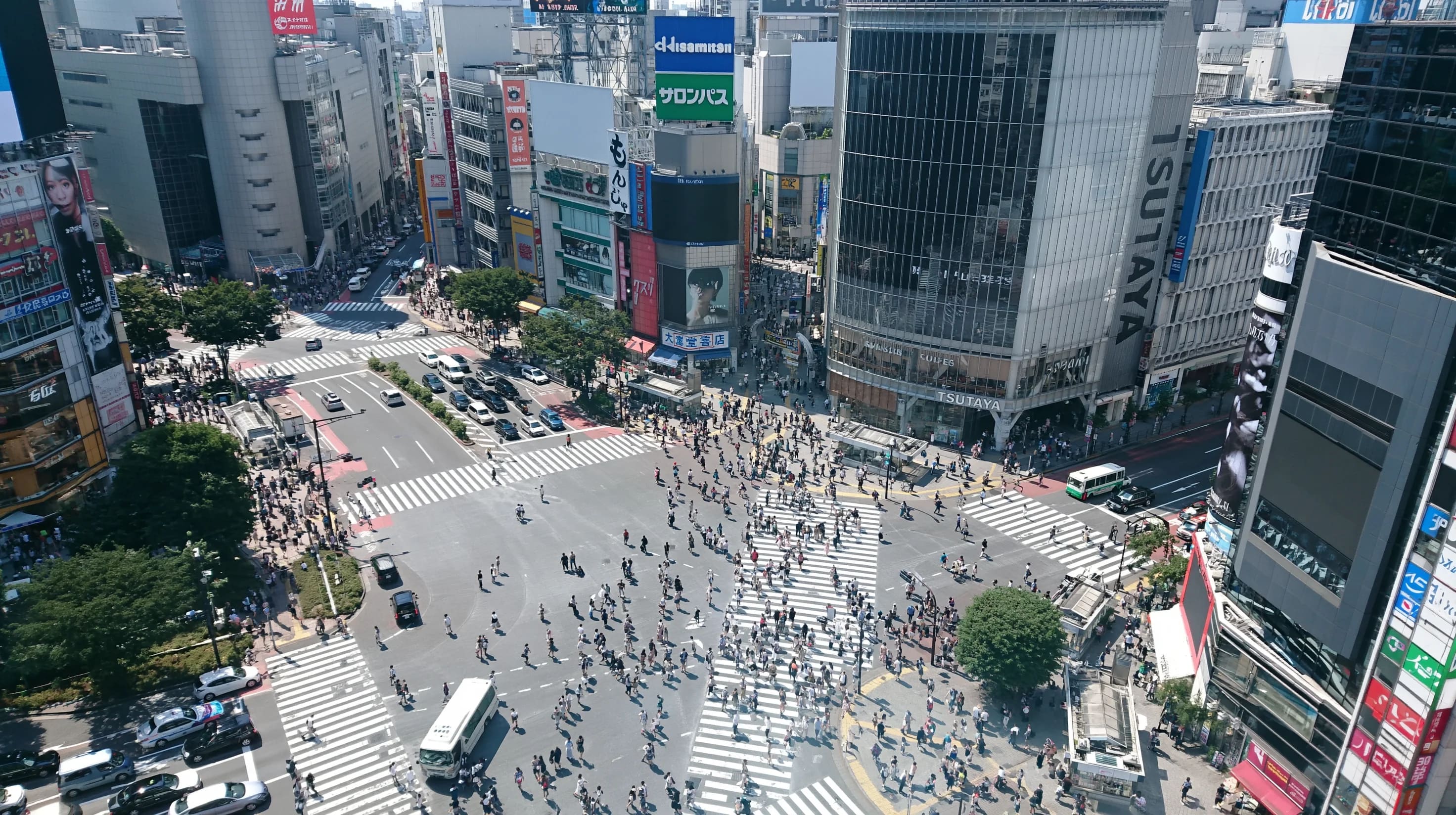 交差点を行き交う人々